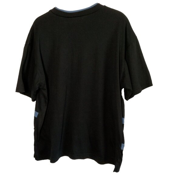 Just For Women T Shirt Plus Size 1X Vintage 1990s Retro Stripe Black Blue Crest - Picture 2 of 11